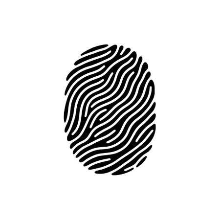 Fingerprint, secure security logo. Icon on white background. vector illustrationのイラスト素材