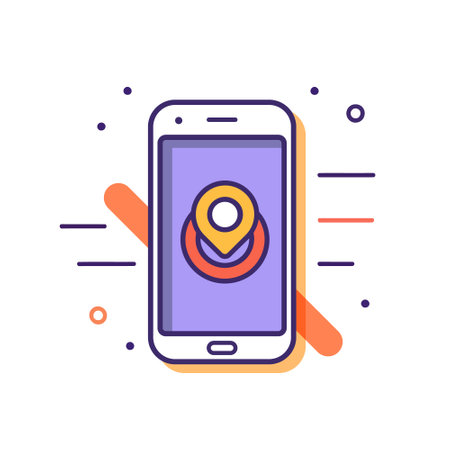 Smartphone icon in cartoon flat style on white isolated background. vector illustrationのイラスト素材