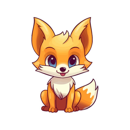 fox sign. Fox in cartoon bright style. vector illustrationのイラスト素材