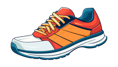 Colored sneaker on a white background. Sports shoes. vector illustrationのイラスト素材