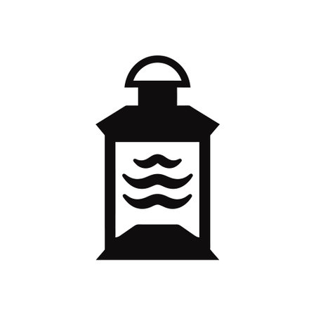 vintage lantern lamp icon in flat style isolated on white background. vector illustrationのイラスト素材