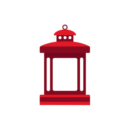 vintage lantern lamp icon in flat style isolated on white background. vector illustrationのイラスト素材