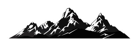 mountain silhouette on white background. vector illustrationのイラスト素材
