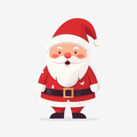 Christmas Santa Claus in flat style isolated on white background. vector illustrationのイラスト素材