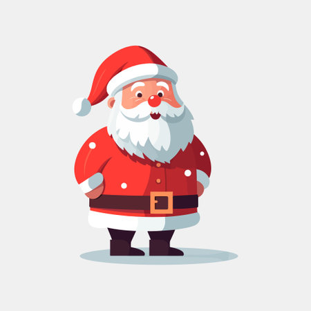 Christmas Santa Claus in flat style isolated on white background. vector illustrationのイラスト素材