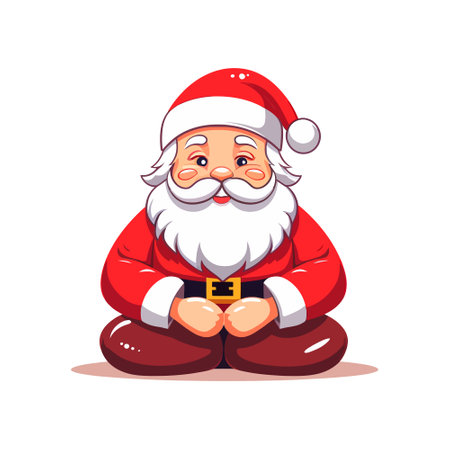 Christmas Santa Claus in flat style isolated on white background. vector illustrationのイラスト素材