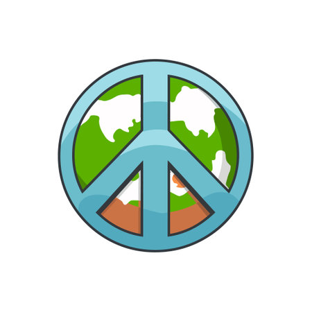 Peace symbol, colored sign on a white background. vector illustrationのイラスト素材