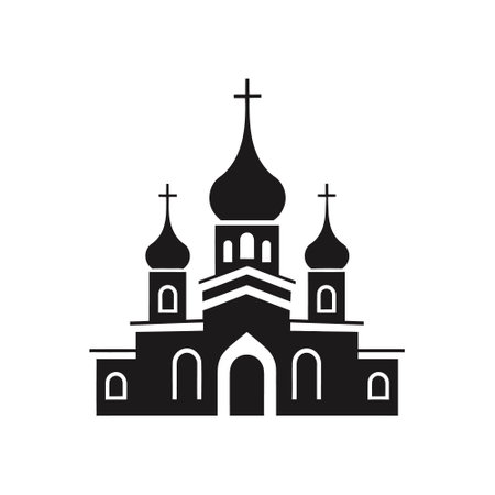 church logo in flat style isolated on white background. vector illustrationのイラスト素材