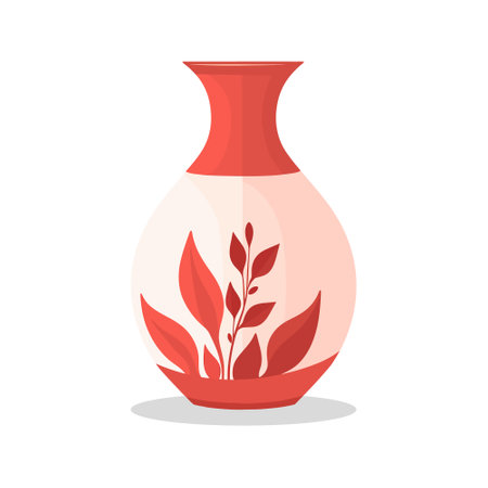 Flat ceramic vase. Colored ceramic vase isolated on white. vector illustrationのイラスト素材