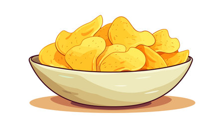 Round chips plate icon. Flat icon illustration on white background. vector illustrationのイラスト素材