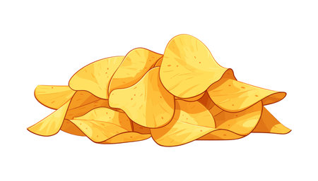Potato chips collection. Vector illustration chips. vector illustrationのイラスト素材