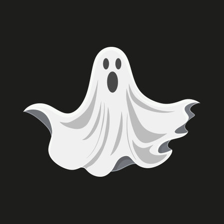 Halloween ghost. Ghost character in flat style isolated. Vector illustration