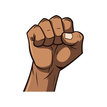 Fist up in flat style. Hand in fist isolated. Vector illustrationのイラスト素材