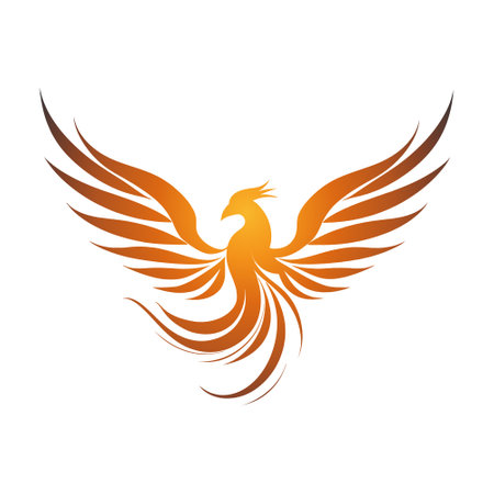 Phoenix Rings Wings logo. Falcon Eagle Hawk bird logo icon. Vector illustrationのイラスト素材