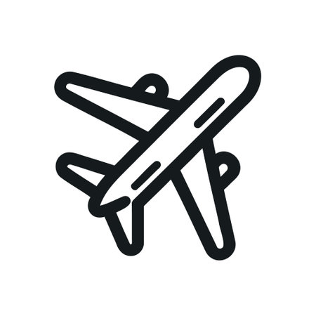 airplane linear icon isolated. Vector illustrationのイラスト素材