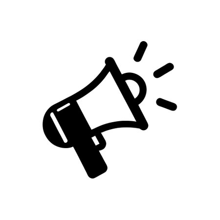 bullhorn flat icon linear isolatedのイラスト素材