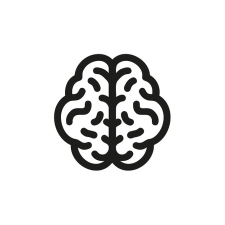simple brain icon isolated. Vector illustrationのイラスト素材