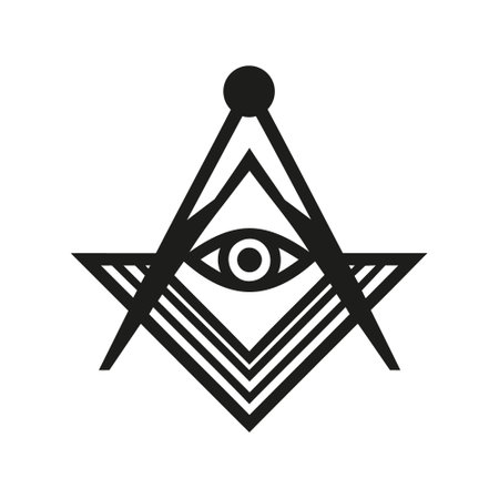 Masonic symbol. Mason lodge sign. New world order. Vector illustrationのイラスト素材