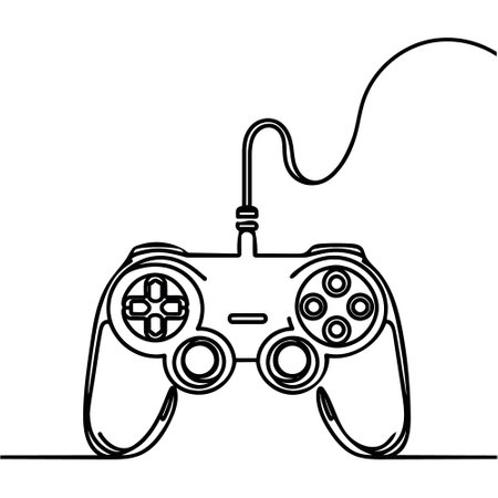 The game joystick is drawn in one continuous line