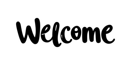 Welcome - calligraphic inscription with smooth linesのイラスト素材