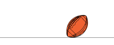 One continuous line drawing American football ball. sport ball concept.のイラスト素材