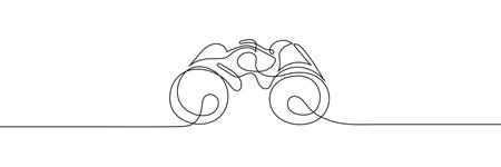 Continuous single line binoculars. Editable line. Vector illustrationのイラスト素材