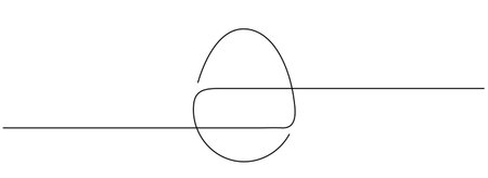Egg line art. Continuous one line drawing of whole egg. Vector illustration. Editable line.のイラスト素材