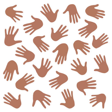 Hands palms isolated on white background. Palm pattern. Vector flat illustration.のイラスト素材