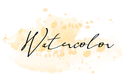 Vector watercolor stroke with splashes. Backdrop for a caption. Horizontal.のイラスト素材