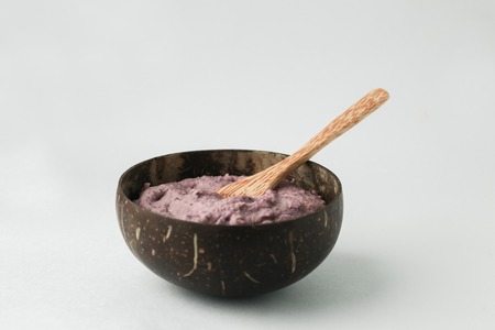 Coconut shell bowl , bowl made from coconut shellの写真素材