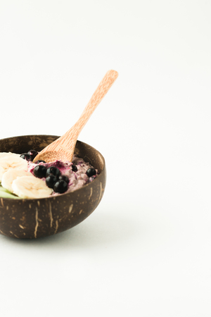 Coconut shell bowl , bowl made from coconut shellの写真素材