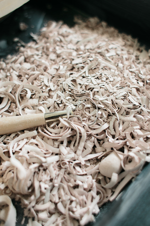 ceramic mug made on a Potter's wheel in the studio. Workshop on modeling on the potter's wheel.の写真素材
