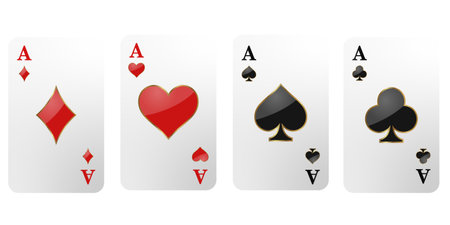 Set of playing cards isolated on a white background. Vector illustration.のイラスト素材