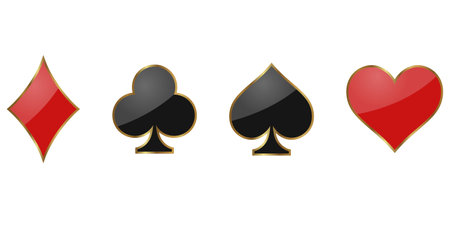 Set of four aces on a white background. Vector illustration.のイラスト素材