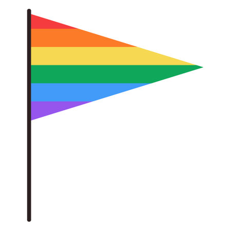 Rainbow flag icon. Flat illustration of rainbow flag vector icon for webのイラスト素材