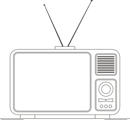 retro tv with antenna isolated on white background. vector illustration.のイラスト素材
