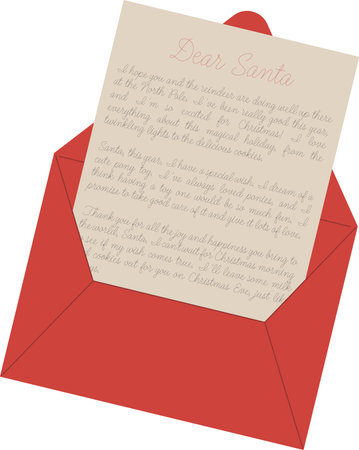 Envelope with a letter to Santa Claus. Vector illustration.のイラスト素材
