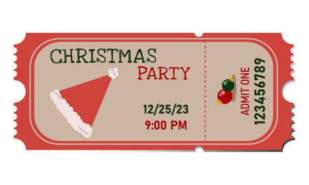 Christmas ticket on a white background. Vector illustration. Eps 10.のイラスト素材