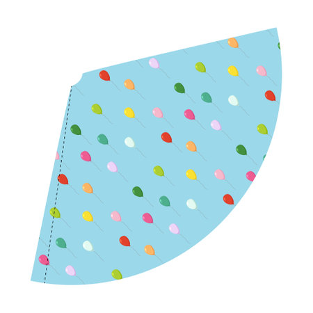 Illustration of colored balloons and confetti on a white background.のイラスト素材