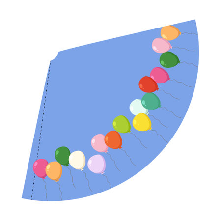 Set of colored balloons on a white background. Vector illustration in flat style.のイラスト素材