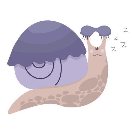Cute cartoon snail. Vector illustration isolated on a white background.のイラスト素材