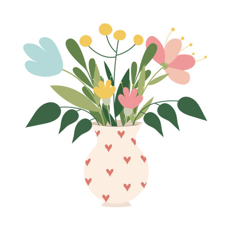 cute flowers in vase isolated icon vector illustration design vector illustration designのイラスト素材