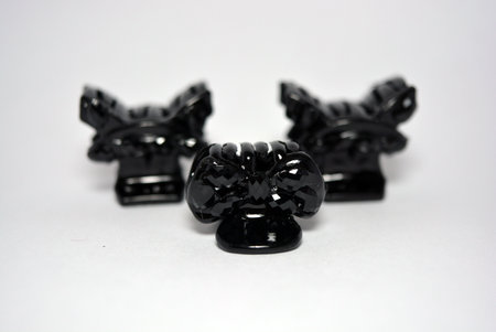 Beautiful and elegant female hair clips, black crabs decorated with black small stones, located on a white background.の写真素材