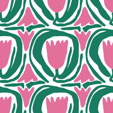 Floral seamless pattern. Illustration with little flowers. Print with flowers and leaves for textiles, printing, clothing, packaging, decor and wallpaper.の写真素材