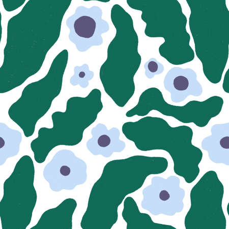 floral pattern. Illustration with little flowers. Print with flowers and leaves for textiles, printing, clothing, packaging, decor and wallpaper.の写真素材