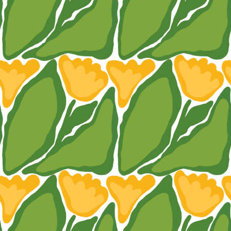 Illustration of modern exotic plants. Creative collage modern floral seamless pattern. Fashion template with flowers and leaves for textiles, printing, clothing, packaging, decor and wallpaper. abstract styleの写真素材