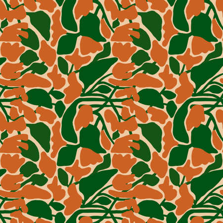 floral pattern. Illustration with little flowers. Print with flowers and leaves for textiles, printing, clothing, packaging, decor and wallpaper.の写真素材