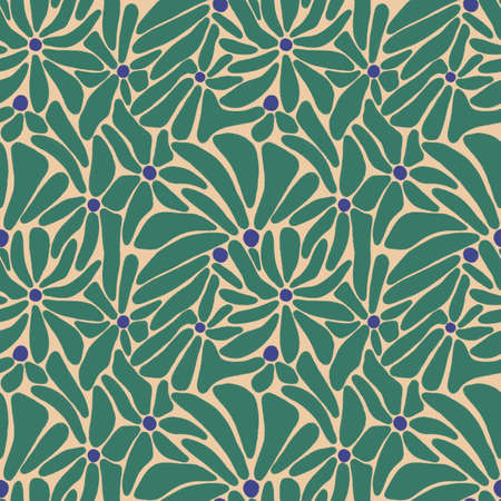 Illustration of modern exotic plants. Creative collage modern floral seamless pattern. Fashion template with flowers and leaves for textiles, printing, clothing, packaging, decor and wallpaper.の写真素材