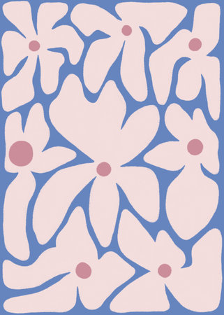 Retro Flower Print, Flower Market Print, Pastel Aesthetic Print, Floral Wall art, Aesthetic Room Decor, Pastel Digital Downloadの写真素材