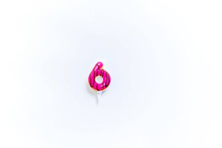 Candle number. Donut holiday White background Birthday.